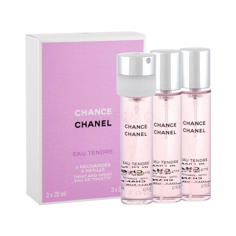 Chanel Chance Eau Tendre 3x 20 ml Eau de Toilette für Frauen Nachfüllung 20 ml