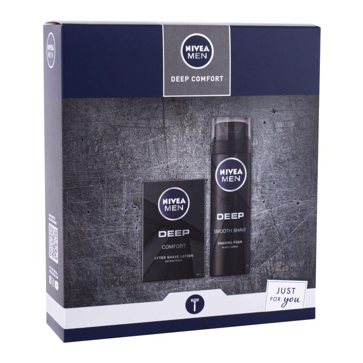 Nivea Men Deep Comfort Geschenkset After Shave Wasser 100 ml + Rasierschaum Smooth Shave 200 ml