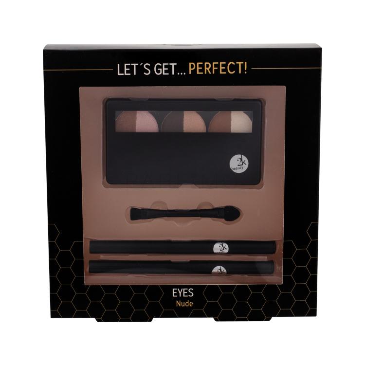 2K Let´s Get Perfect! Geschenkset Lidschattenpalette 6,6 g + Lidschatten-Applikator 1 St + Eyeliner 0,2 g 086 + Eyeliner 0,2 g 096