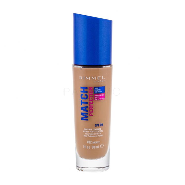 Rimmel London Match Perfection SPF20 Foundation für Frauen 30 ml Farbton  402 Bronze