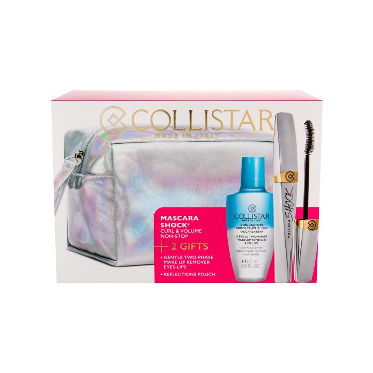 Collistar Shock Geschenkset Mascara 8 ml + Zwei-Phasen Make-up-Entferner Gentle Two Phase 50 ml + Kosmetiktasche
