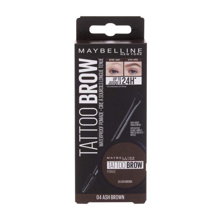 Maybelline Tattoo Brow Lasting Color Pomade Augenbrauengel und -pomade für Frauen Farbton  04 Ash Brown Set