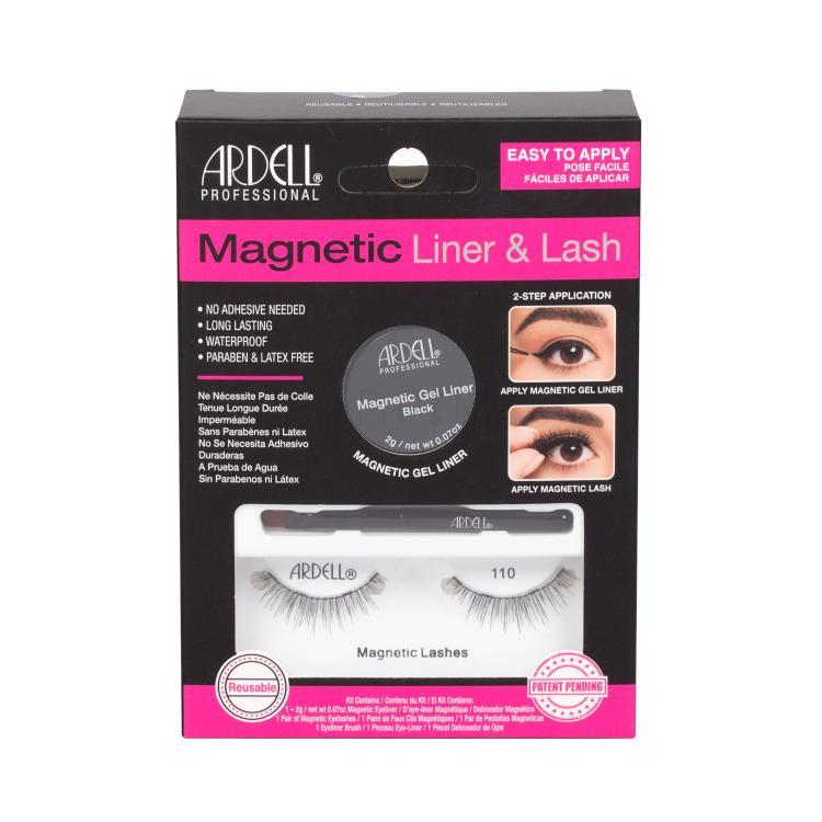 Ardell Magnetic Liner &amp; Lash 110 Geschenkset Magnetwimpern 110 1 Paar + Magnetic Gel Eyeliner 2 g Black + Eyeliner-Bürste 1 St.