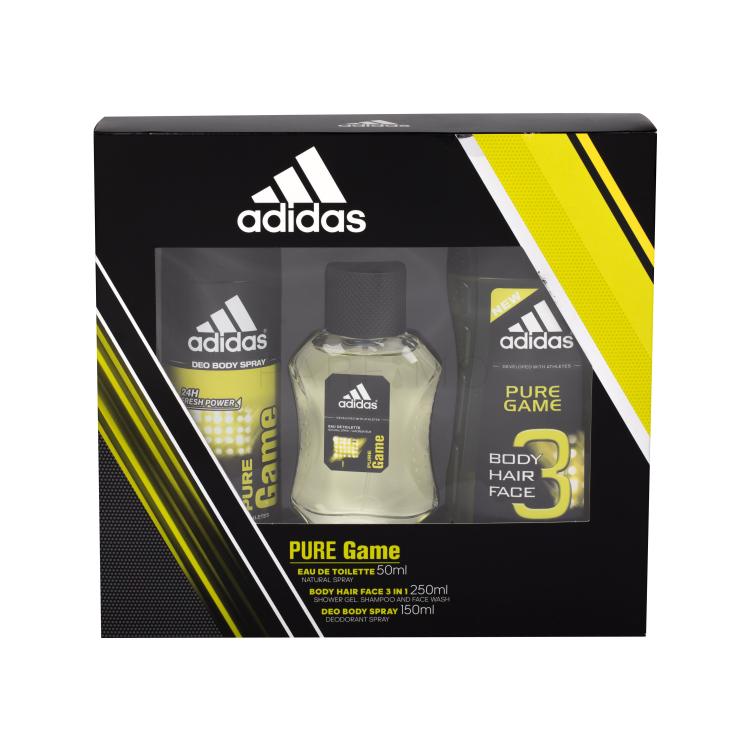 Adidas Pure Game Geschenkset Edt 50 ml + Deospray 150 ml + Duschgel 250 ml
