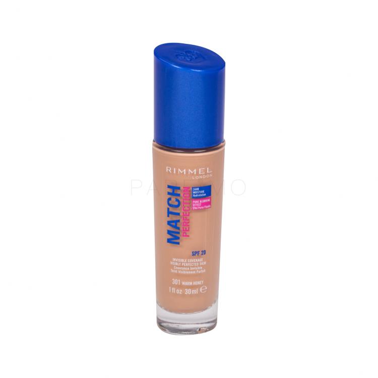 Rimmel London Match Perfection SPF20 Foundation für Frauen 30 ml Farbton  301 Warm Honey