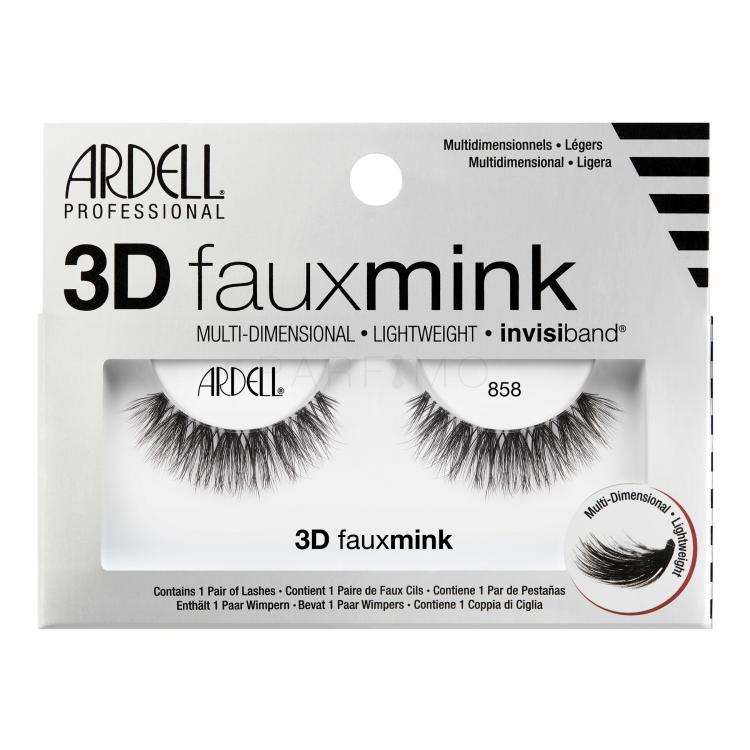 Ardell 3D Faux Mink 858 Falsche Wimpern für Frauen 1 St. Farbton  Black