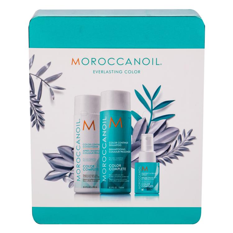 Moroccanoil Color Complete Geschenkset Shampoo 250 ml + Conditioner 250 ml + Schutzspray 50 ml + Blechdose