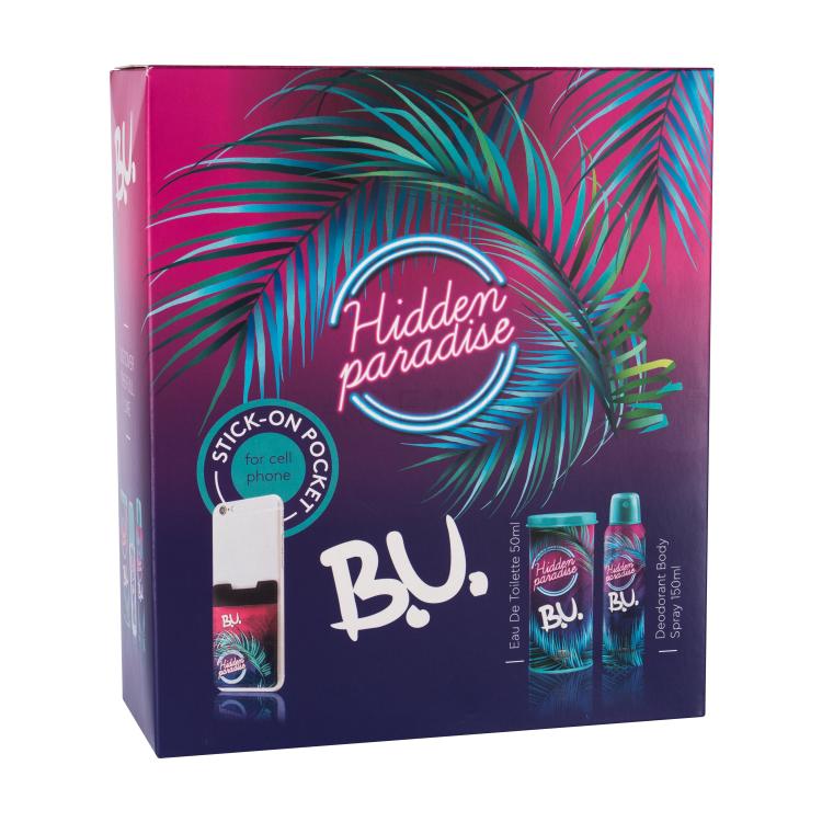 B.U. Hidden Paradise Geschenkset Edt 50 ml + Deodorant 150 ml + Aufkleber für Handy 1 St.