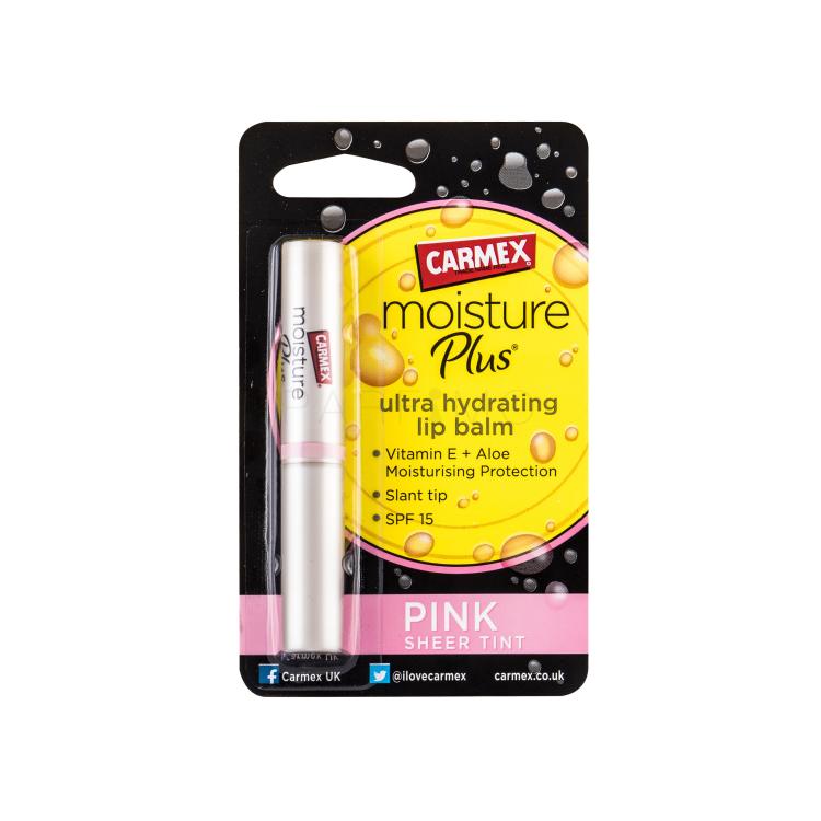 Carmex Moisture Plus SPF15 Lippenbalsam für Frauen 2 g Farbton  Pink
