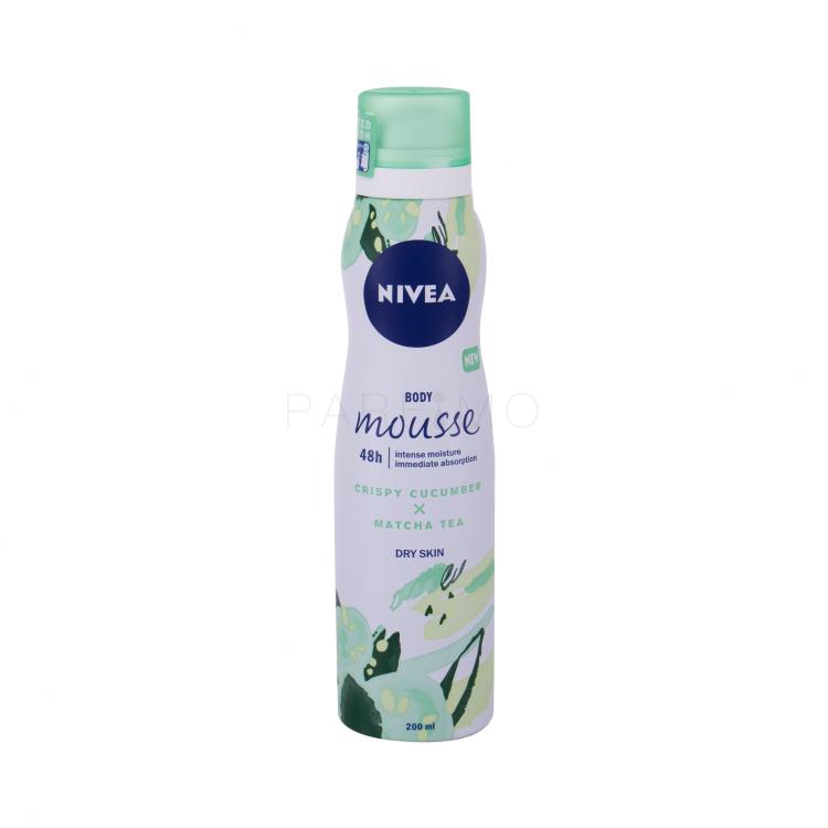 Nivea Body Mousse Cucumber &amp; Matcha Tea 48h Körperlotion für Frauen 200 ml