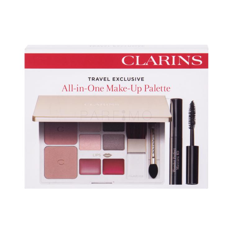 Clarins Wonder Perfect 4D Geschenkset Mascara 3 ml + Puder  2 x 3,4 g + Lidschatten 4 x 0,7 g + Lippenstift 2 x 0,6 g