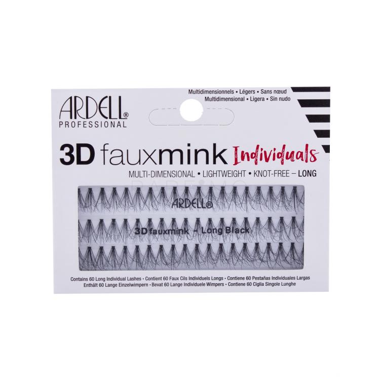 Ardell 3D Faux Mink Individuals Long Falsche Wimpern für Frauen 60 St. Farbton  Black