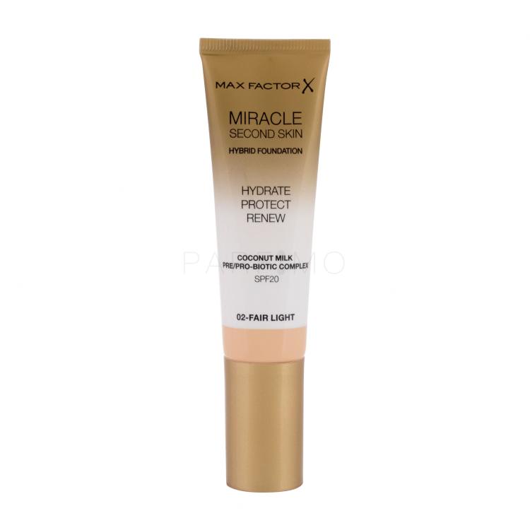 Max Factor Miracle Second Skin SPF20 Foundation für Frauen 30 ml Farbton  02 Fair Light