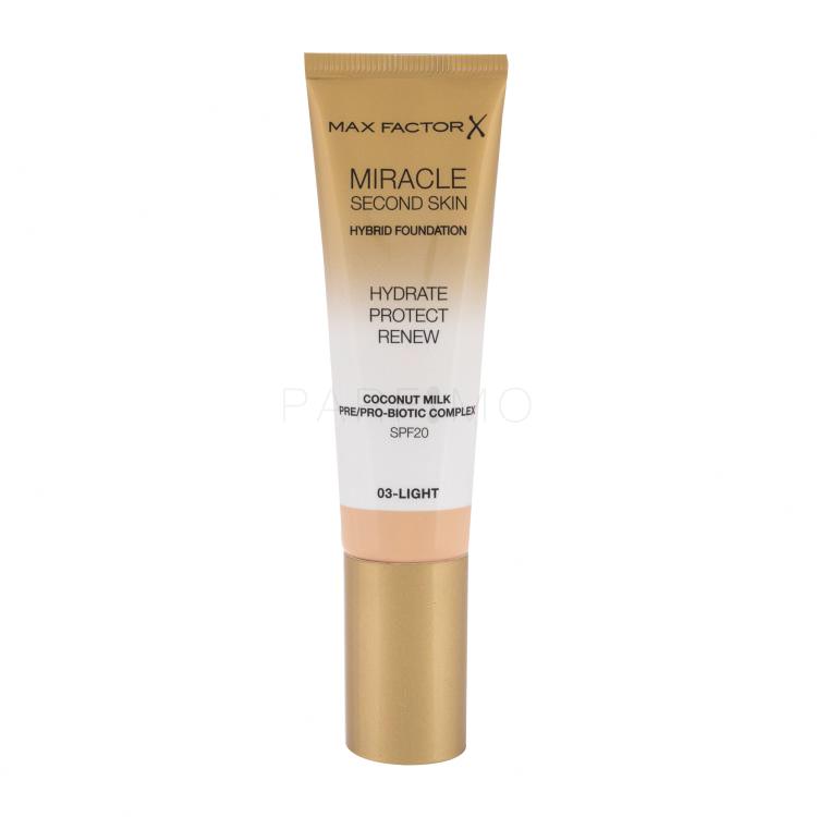 Max Factor Miracle Second Skin SPF20 Foundation für Frauen 30 ml Farbton  03 Light