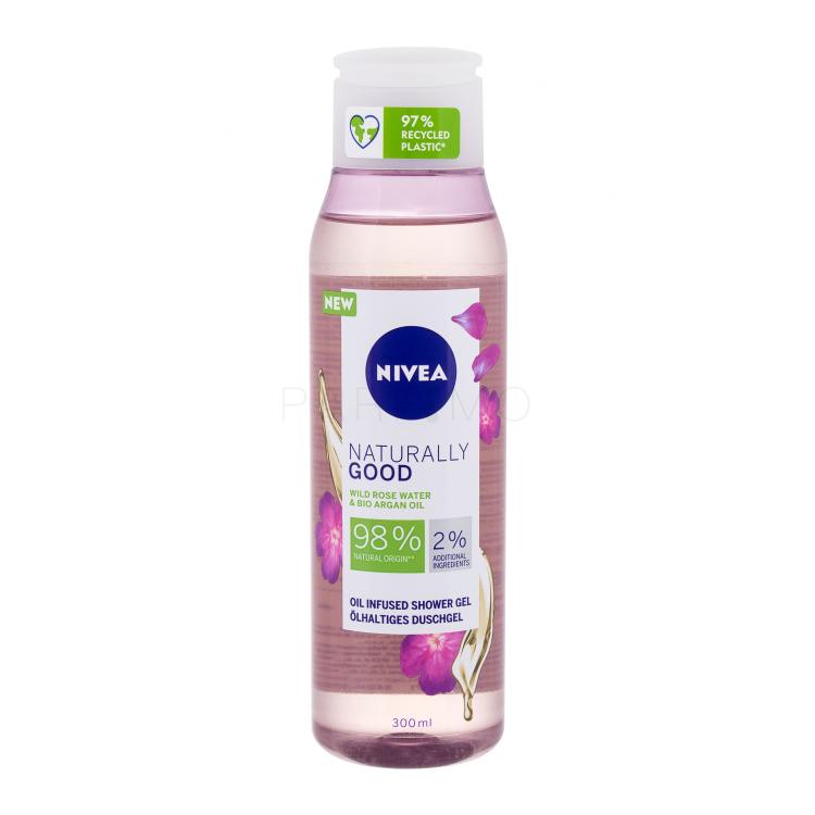 Nivea Naturally Good Wild Rose Water Duschgel für Frauen 300 ml