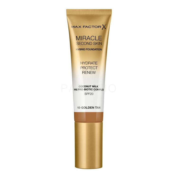 Max Factor Miracle Second Skin SPF20 Foundation für Frauen 30 ml Farbton  10 Golden Tan