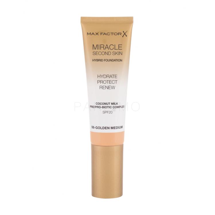 Max Factor Miracle Second Skin SPF20 Foundation für Frauen 30 ml Farbton  06 Golden Medium