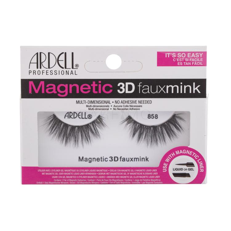 Ardell Magnetic 3D Faux Mink 858 Falsche Wimpern für Frauen 1 St. Farbton  Black