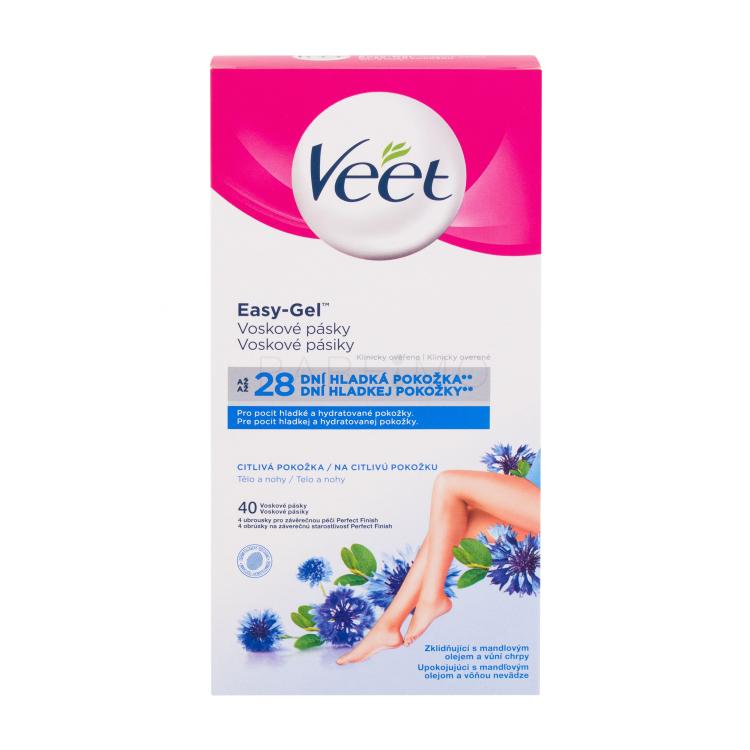 Veet Easy-Gel Wax Strips Body and Legs Sensitive Skin Depilationspräparat für Frauen 40 St.