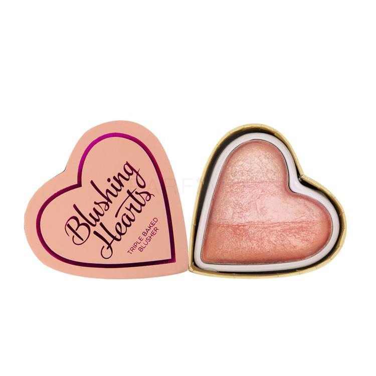 Makeup Revolution London I Heart Makeup Blushing Hearts Rouge für Frauen 10 g Farbton  Peachy Pink Kisses