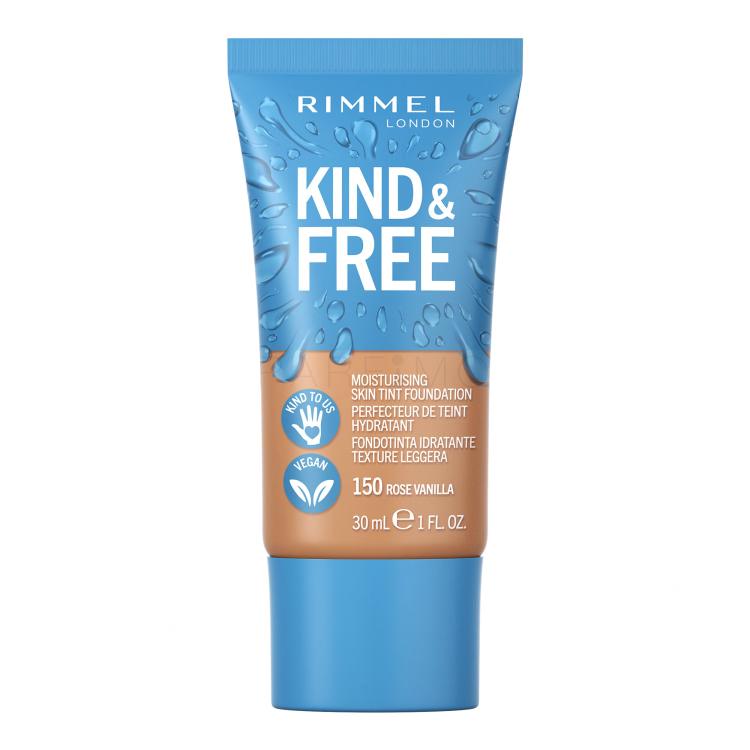 Rimmel London Kind &amp; Free Skin Tint Foundation Foundation für Frauen 30 ml Farbton  150 Rose Vanilla