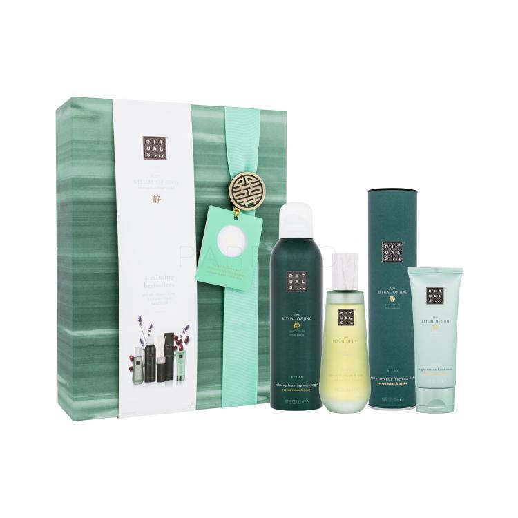 Rituals The Ritual Of Jing 4 Calming Bestsellers Geschenkset Duschschaum The Ritual Of Jing 200 ml + Körper- und Haaröl The Ritual Of Jing 100 ml + Handmaske The Ritual Of Jing 70 ml + Duftstäbchen The Ritual Of Jing 50 ml