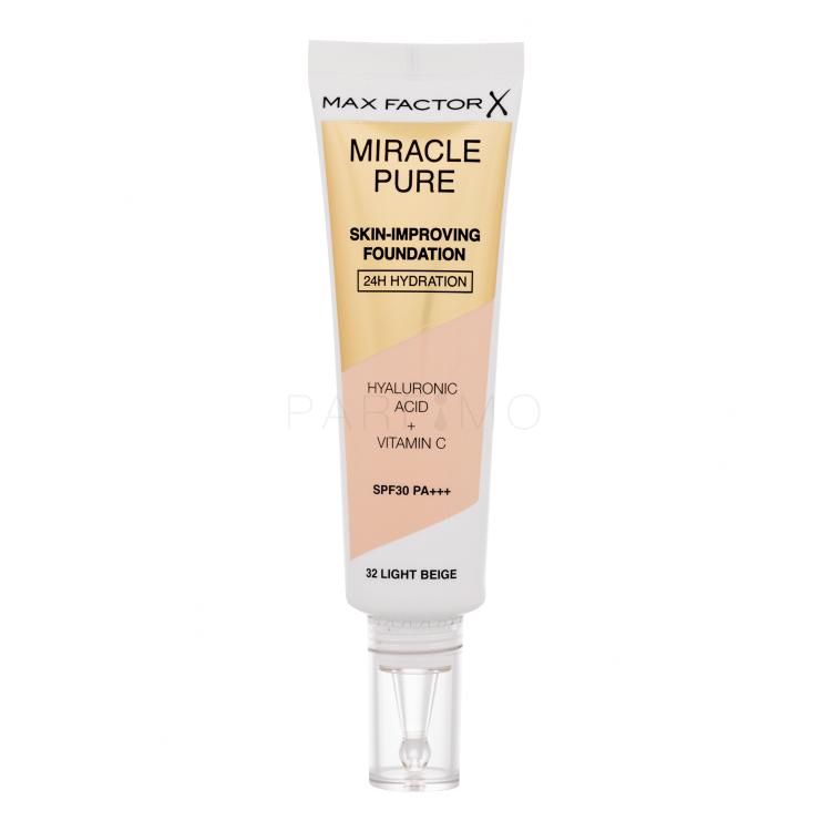 Max Factor Miracle Pure Skin-Improving Foundation SPF30 Foundation für Frauen 30 ml Farbton  32 Light Beige