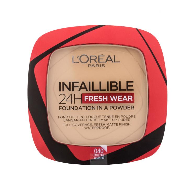 L&#039;Oréal Paris Infaillible 24H Fresh Wear Foundation In A Powder Foundation für Frauen 9 g Farbton  040 Cashmere