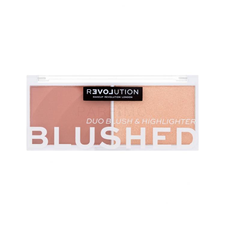 Revolution Relove Colour Play Blushed Duo Blush &amp; Highlighter Contouring Palette für Frauen 5,8 g Farbton  Kindness