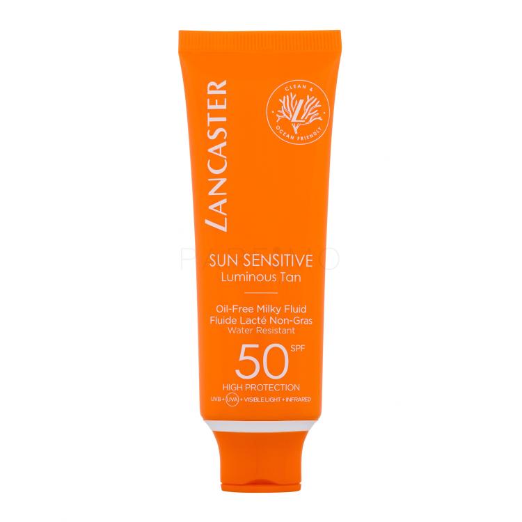 Lancaster Sun Sensitive Luminous Tan Oil-Free Milky Fluid SPF50 Sonnenschutz fürs Gesicht 50 ml