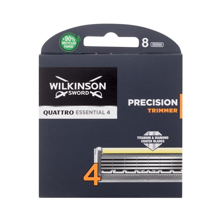 Wilkinson Sword Quattro Essential 4 Precision Trimmer Ersatzklinge für Herren Set