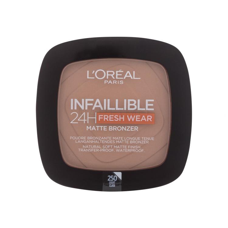 L&#039;Oréal Paris Infaillible 24H Fresh Wear Matte Bronzer Bronzer für Frauen 9 g Farbton  250 Light