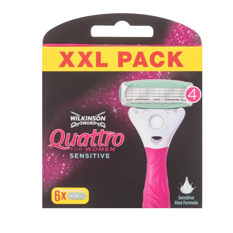 Wilkinson Sword Quattro For Women Sensitive Ersatzklinge für Frauen Set