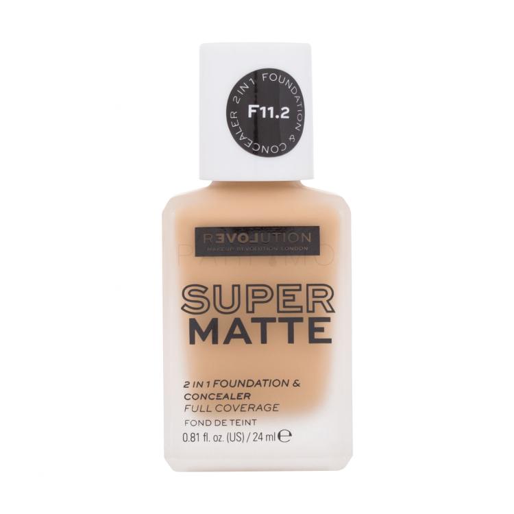 Revolution Relove Super Matte 2 in 1 Foundation &amp; Concealer Foundation für Frauen 24 ml Farbton  F11.2