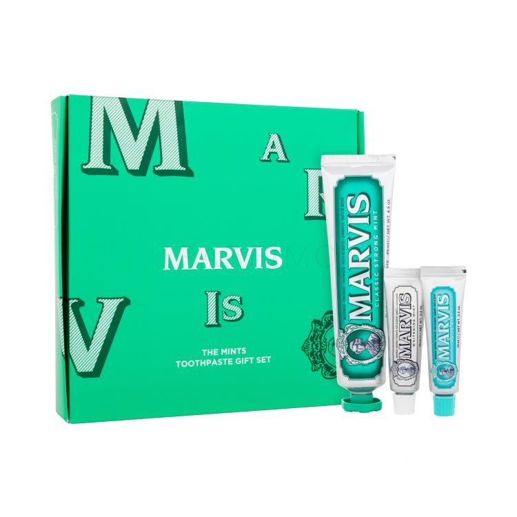 Marvis The Mints Toothpaste Geschenkset Zahnpasta Classic Strong Mint 85 ml + Zahnpasta Anise Mint 10 ml + Zahnpasta Whitening Mint 10 ml
