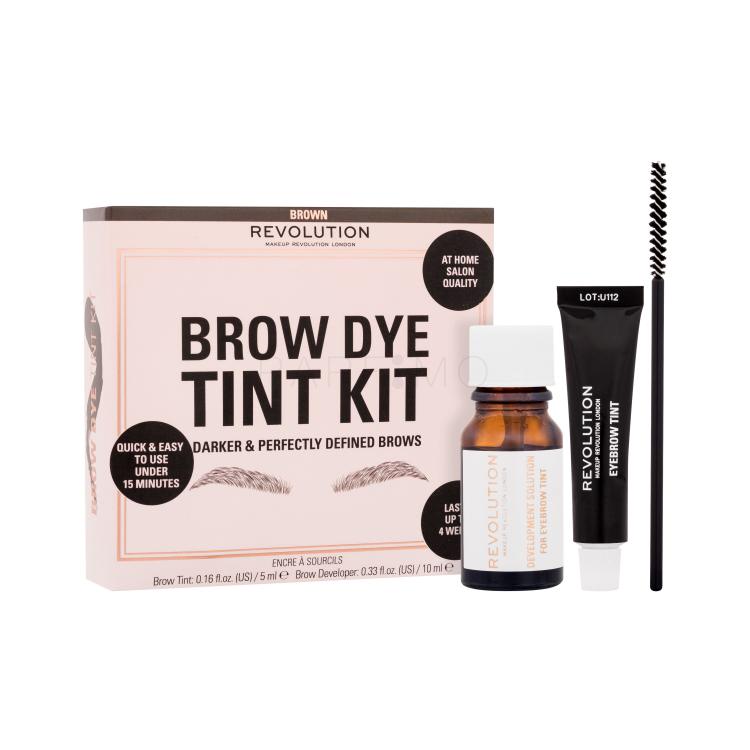 Makeup Revolution London Brow Dye Tint Kit Augenbrauenfarbe für Frauen Farbton  Brown Set