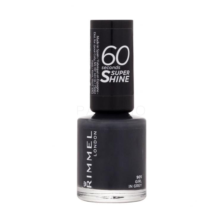Rimmel London 60 Seconds Super Shine Nagellack für Frauen 8 ml Farbton  905 Girl In Grey
