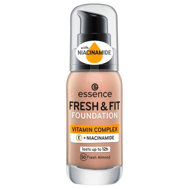 Essence Fresh &amp; Fit Foundation für Frauen 30 ml Farbton  50 Fresh Almond