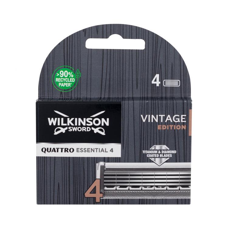 Wilkinson Sword Quattro Essential 4 Vintage Edition Ersatzklinge für Herren Set