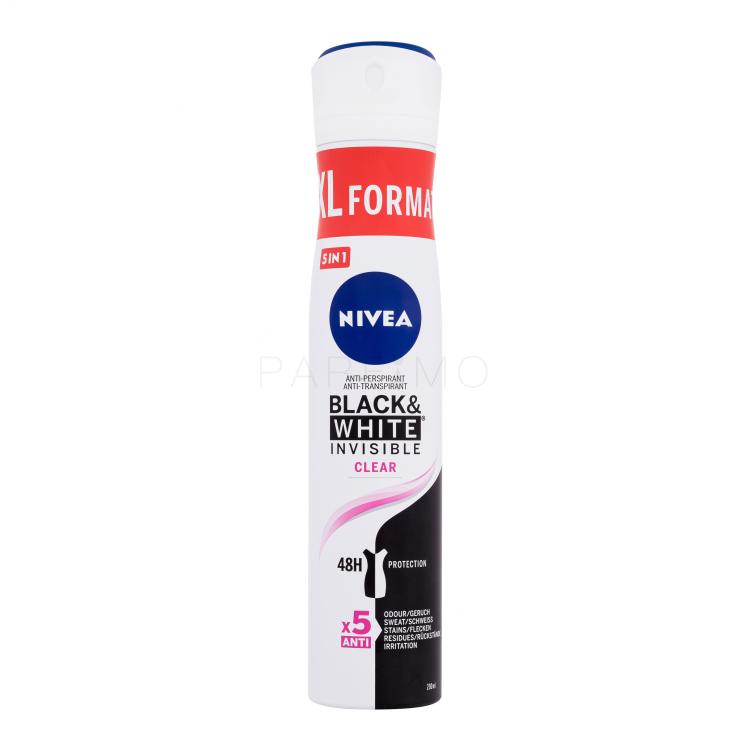 Nivea Black &amp; White Invisible Clear 48h Antiperspirant für Frauen 200 ml