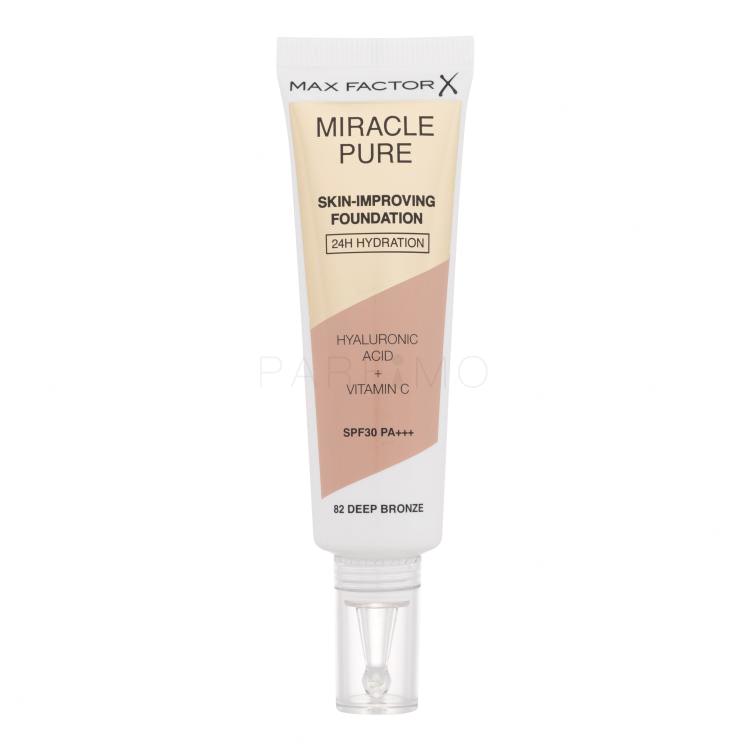 Max Factor Miracle Pure Skin-Improving Foundation SPF30 Foundation für Frauen 30 ml Farbton  82 Deep Bronze