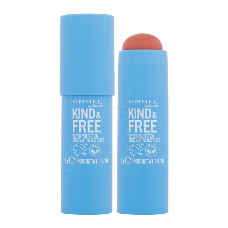 Rimmel London Kind &amp; Free Tinted Multi Stick Rouge für Frauen 5 g Farbton  001 Caramel Dusk