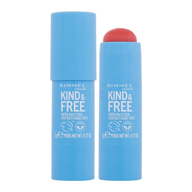 Rimmel London Kind &amp; Free Tinted Multi Stick Rouge für Frauen 5 g Farbton  004 Tangerine Dream