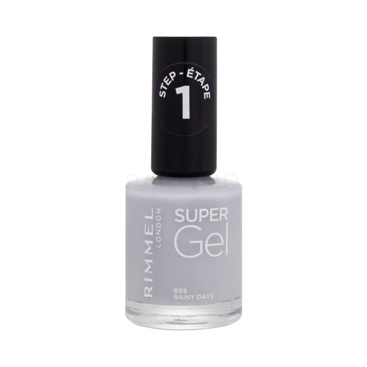 Rimmel London Super Gel STEP1 Nagellack für Frauen 12 ml Farbton  005 Rainy Days