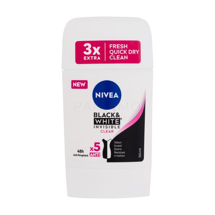 Nivea Black &amp; White Invisible Clear 48h Antiperspirant für Frauen 50 ml