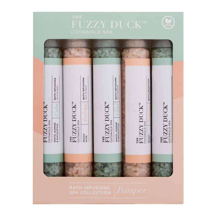 Baylis &amp; Harding The Fuzzy Duck Cotswold Spa Bath Infusions Spa Collection Geschenkset Badesalz The Fuzzy Duck Cotswold Spa Calm White Jasmine &amp; Eucalyptus 3 x 65 g + Badesalz The Fuzzy Duck Cotswold Spa Indulge Peach Rose 2 x 65 g