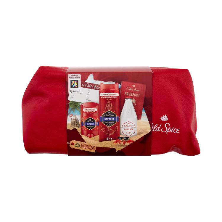 Old Spice Captain Geschenkset Deostick 50 ml + Duschgel 3in1 250 ml + Aftershave 100 ml + Kosmetiktasche