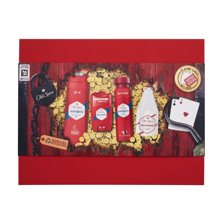 Old Spice Whitewater Geschenkset Deodorant 150 ml + Deostick 50 ml + Duschgel 3in1 250 ml + Aftershave 100 ml + Spielkarten