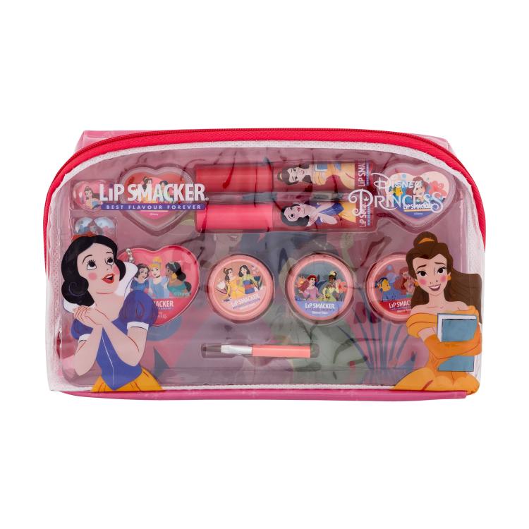 Lip Smacker Disney Princess Essential Makeup Bag Geschenkset Lipgloss 2 x 2 ml + Creme-Lipgloss 2 x 0,8 g + Aufhellende Creme 3 x 1,6 g + Ring 2 St. + Anhänger + Applikator + Kosmetiktasche