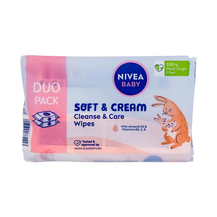 Nivea Baby Soft &amp; Cream Cleanse &amp; Care Wipes Reinigungstücher für Kinder 2x57 St.